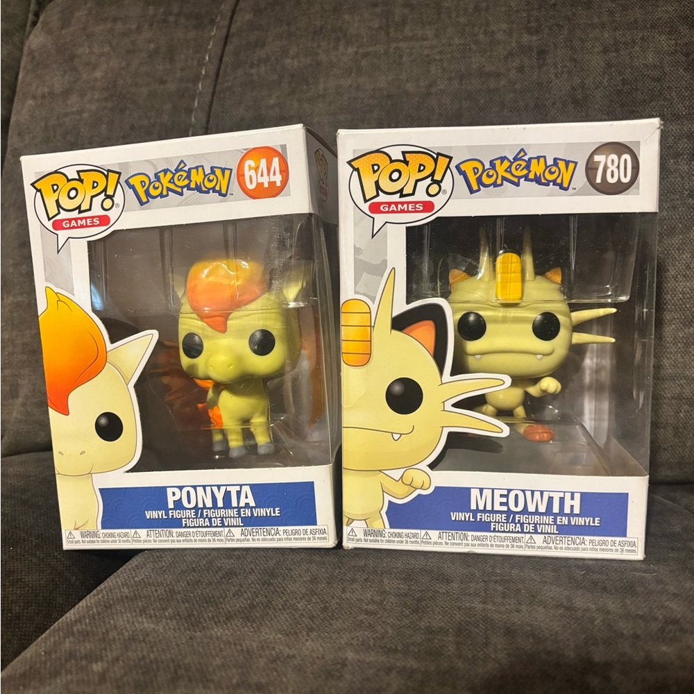 Funko Pokémon Ponyta & Meowth Vinyl Figures - Yellow & Orange